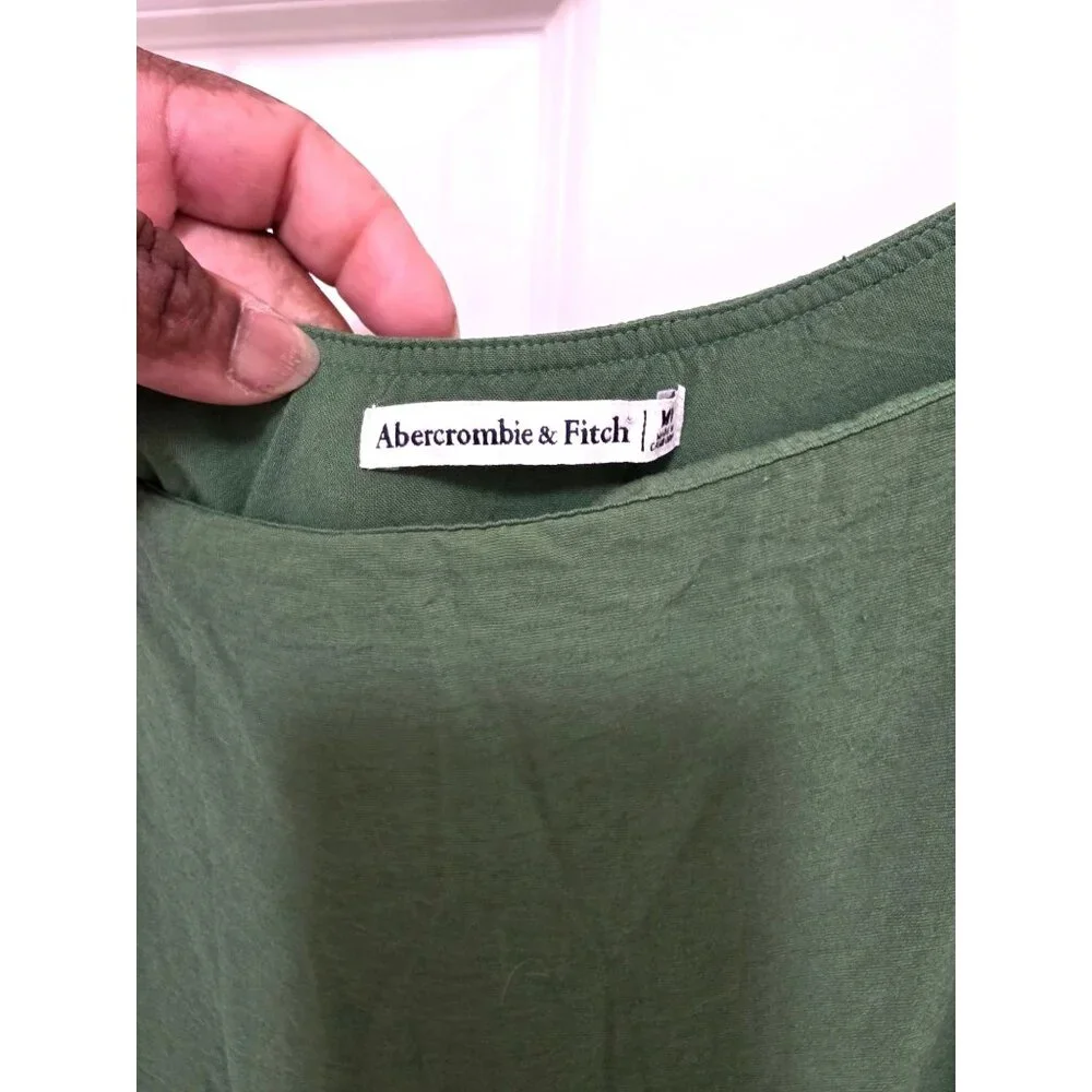 Abercrombie & Fitch Green Sleeveless Tiered Maxi Dress Adjustable Straps &‎ Side